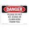 Signmission OSHA Sign, 7" Height, Rigid Plastic, Please Do Not Sit Stand Or Climb Here Thank You, Landscape OS-DS-P-710-L-2106 - alternate 1